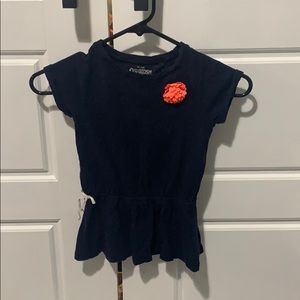 Girls oshkosh navy xs tshirt with orange flower.